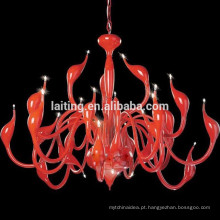 Modern Cast Iron Chandelier Decoration Light Art Red Swan Chandelier for Restaurant